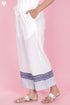 Cambric Cotton Palazzo Pin-Tucked Pants In White
